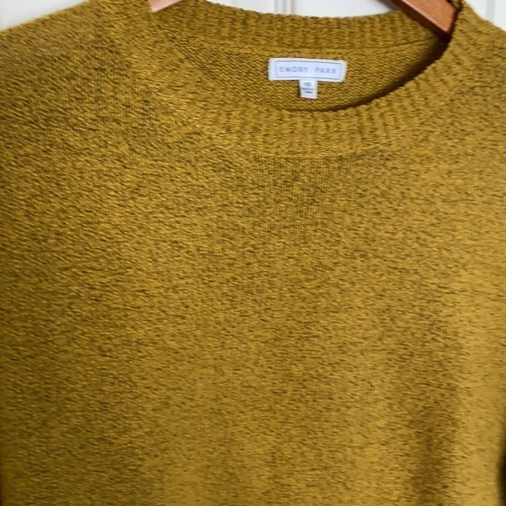 Emory Park Raz Slouchy Crew Neck Pullover Mustard Sweater, Size X Small